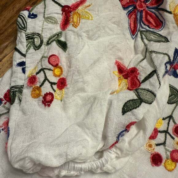 Kindred Anthropologie Top Womens 3/4 Sleeve large boho embroidered - Picture 4 of 8
